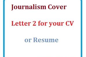 Journalism Cover Letter 2 for your CV or Resume