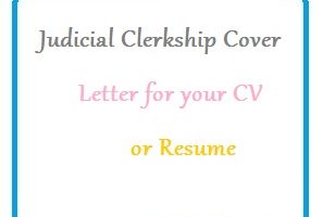 Judicial Clerkship Cover Letter for your CV or Resume