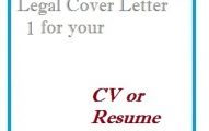 Legal Cover Letter 1 for your CV or Resume