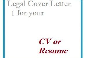 Legal Cover Letter 1 for your CV or Resume