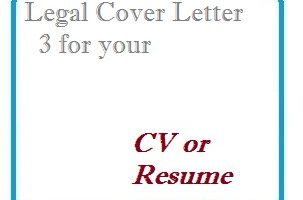 Legal Cover Letter 3 for your CV or Resume