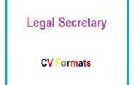 Legal secretary CV Formats