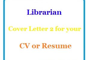 Librarian Cover Letter 2 for your CV or Resume