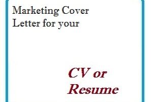 Marketing Cover Letter for your CV or Resume