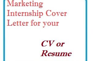 Marketing Internship Cover Letter for your CV or Resume