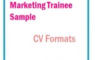 Marketing trainee sample CV Formats