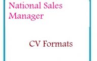 National Sales Manager CV Formats