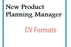 New Product Planning Manager CV Formats