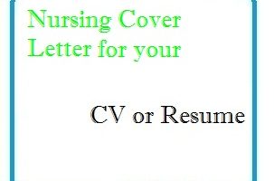 Nursing Cover Letter for your CV or Resume