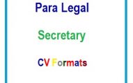 Para legal secretary CV Formats