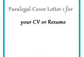 Paralegal Cover Letter 1 for your CV or Resume