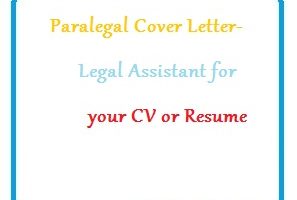 Paralegal Cover Letter - Legal Assistant for your CV or Resume