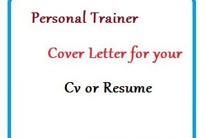 Personal Trainer Cover Letter for your Cv or Resume