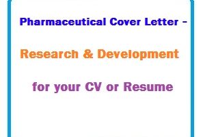Pharmaceutical Cover Letter - Research & Development for your CV or Resume