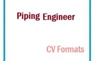 Piping Engineer CV Formats