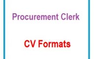 Procurement Clerk CV Formats