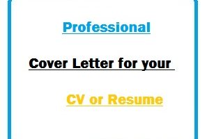 Professional Cover Letter for your CV or Resume