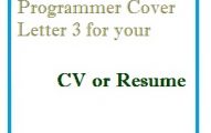 Programmer Cover Letter 3 for your CV or Resume