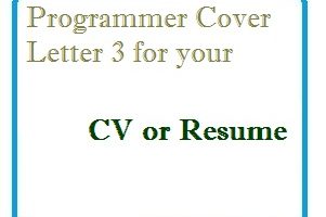 Programmer Cover Letter 3 for your CV or Resume