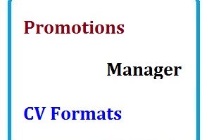Promotions Manager CV Formats