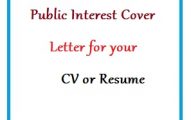 Public Interest Cover Letter for your CV or Resume