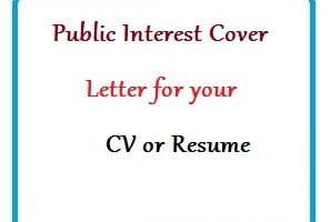Public Interest Cover Letter for your CV or Resume
