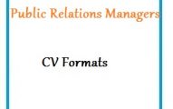 Public Relations Managers CV Formats