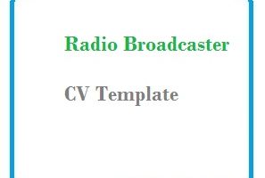 Radio Broadcaster CV Template