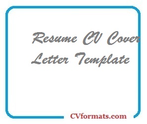 Resume CV Cover Letter Template