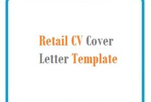 Retail CV Cover Letter Template