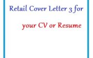 Retail Cover Letter 3 for your CV or Resume
