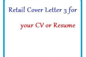 Retail Cover Letter 3 for your CV or Resume