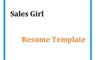 Sale Girl Resume Template