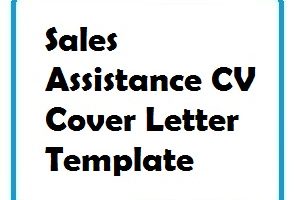 Sales Assistance CV Cover Letter Template