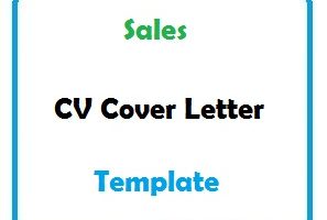 Sales CV Cover Letter Template
