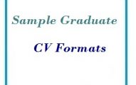 Sample Graduate CV Formats