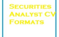 Securities Analyst CV Formats