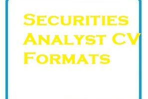 Securities Analyst CV Formats