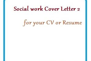 Social work Cover Letter 2 for your CV or Resume