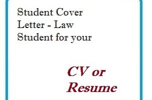 Student Cover Letter - Law Student for your CV or Resume