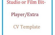 Studio or Film Bit-Player Extra CV Template