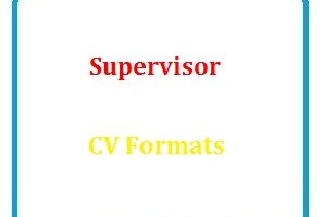 Supervisor CV Formats