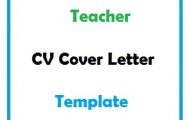 Teacher CV Cover Letter Template