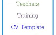 Teachers Training CV Template