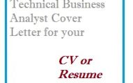 Technical Business Analyst Cover Letter for your CV or Resume