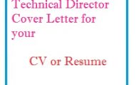 Technical Director Cover Letter for your CV or Resume