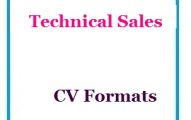 Technical Sales CV Formats