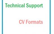 Technical Support CV Formats