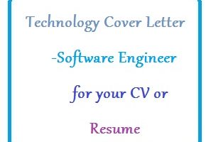 Technology Cover Letter - Software Engineer for your CV or Resume