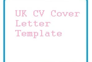 UK CV Cover Letter Template